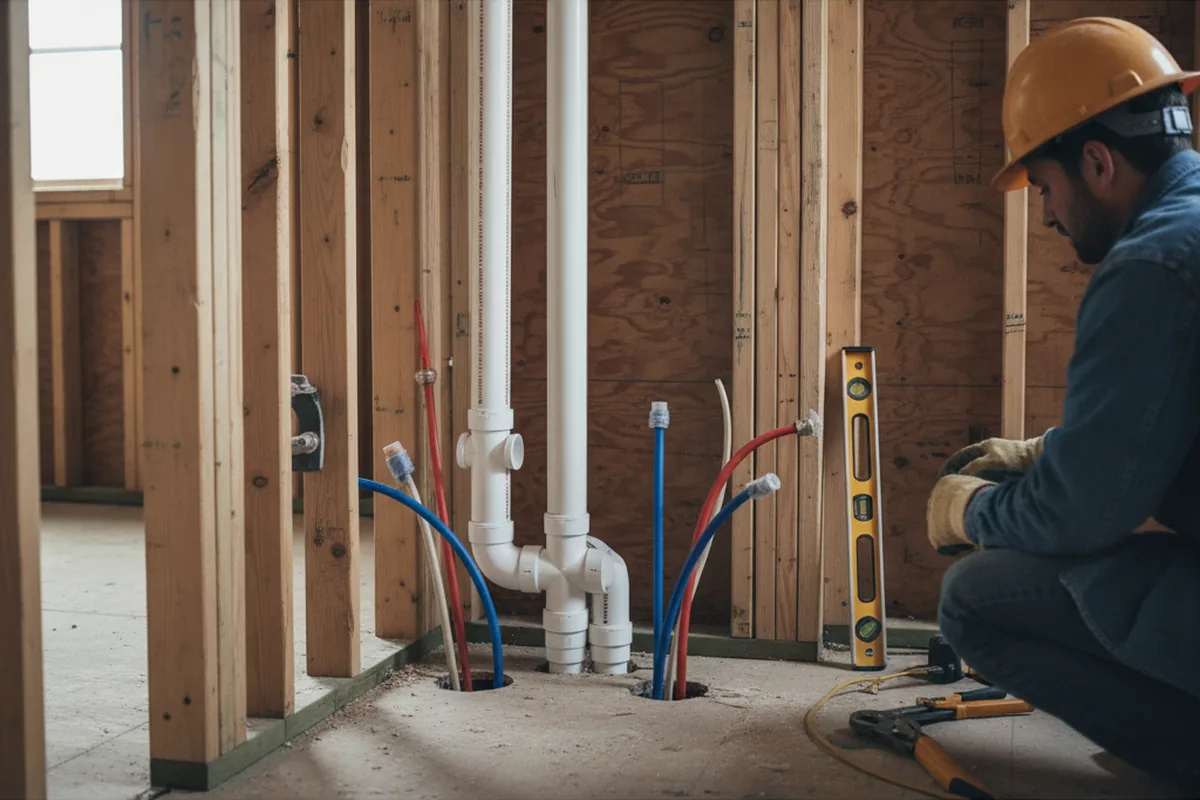 Drain and supply rough-in during Garbage Disposal Repair in Dearing